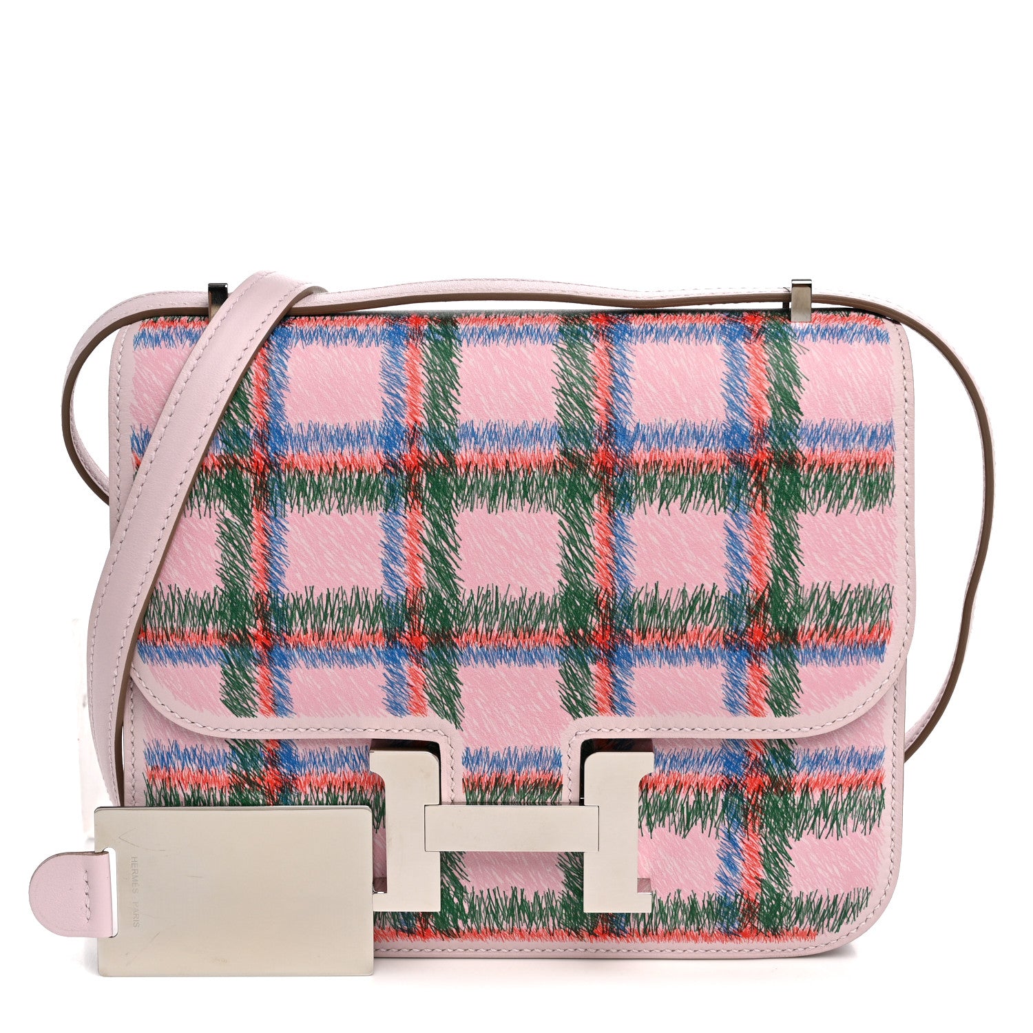 Hermes Swift Tartan Printed Constance 18 Mauve Pale 3 of 12