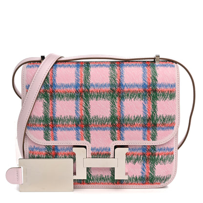 Hermes Swift Tartan Printed Constance 18 Mauve Pale 3 of 12