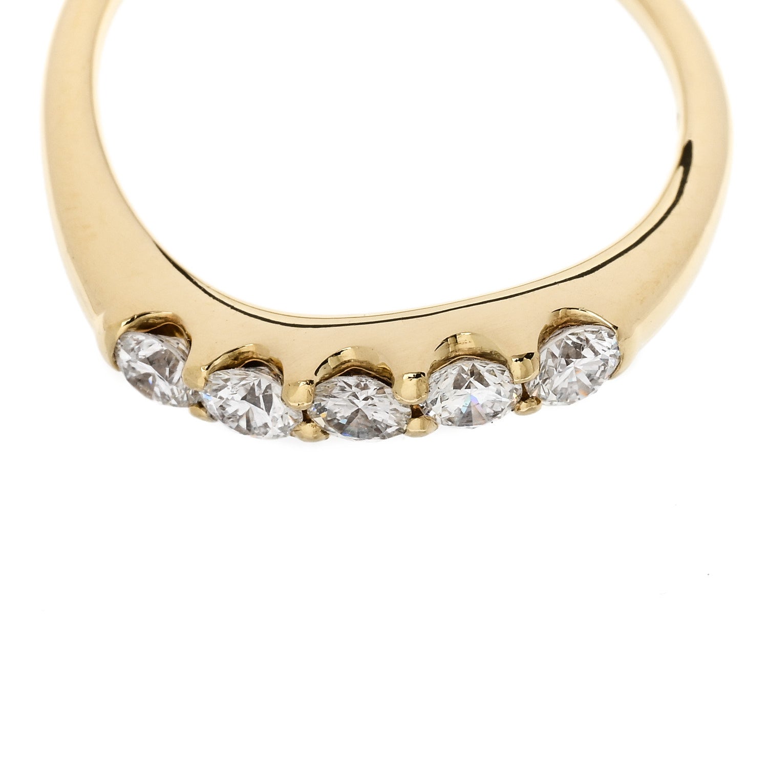 Parker & West by FASHIONPHILE 18K Yellow Gold Diamond .50ctw Curved Ring 53 6.5 5 of 8