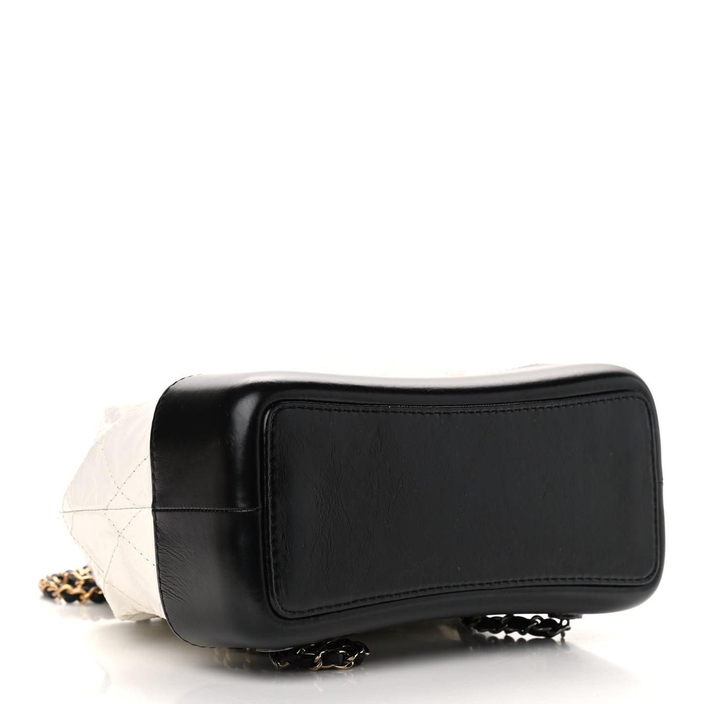 Aged Calfskin Quilted Small Gabrielle Backpack Black White