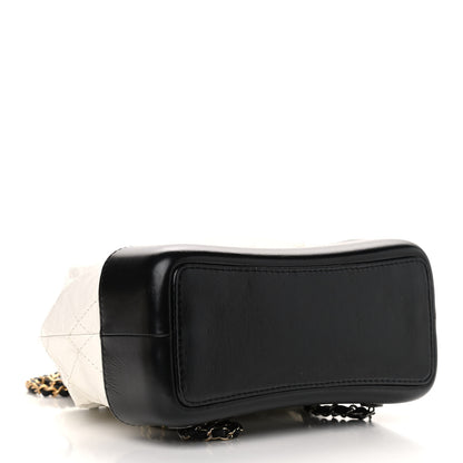 Chanel Aged Calfskin Quilted Small Gabrielle Backpack Black White 4 of 10
