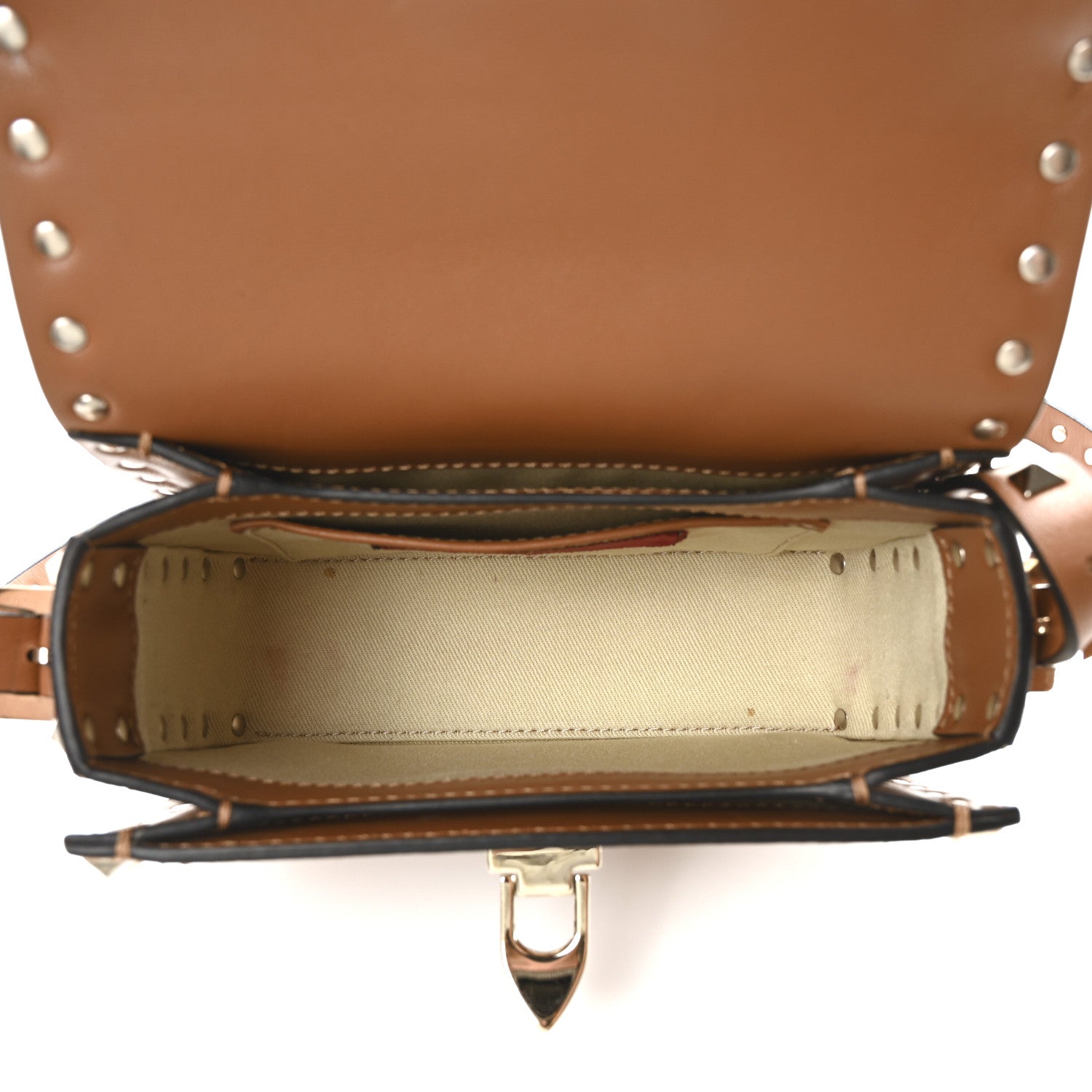 Valentino Garavani Vitello Mini Rockstud Flip Lock Crossbody Bag Light Cuir 5 of 10