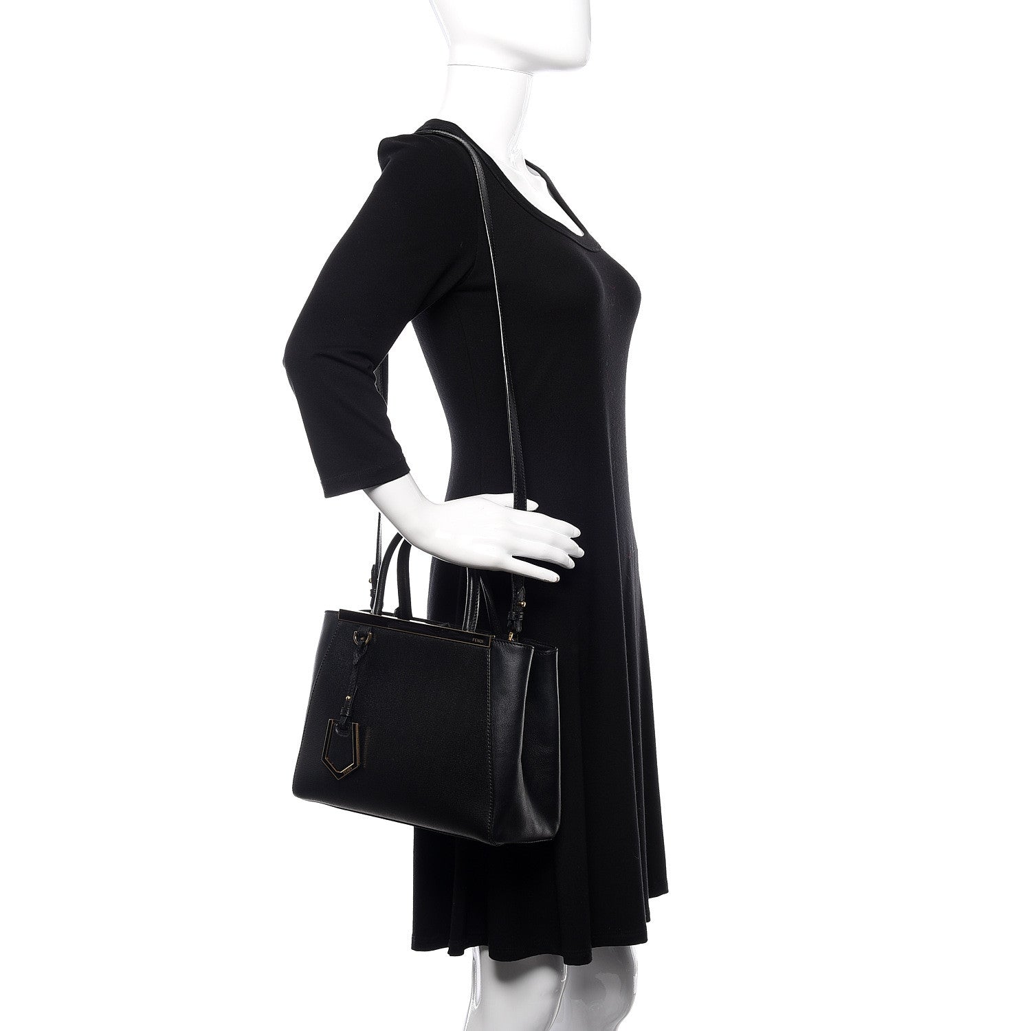 Fendi Vitello Elite Petite 2Jours Tote Black 2 of 14