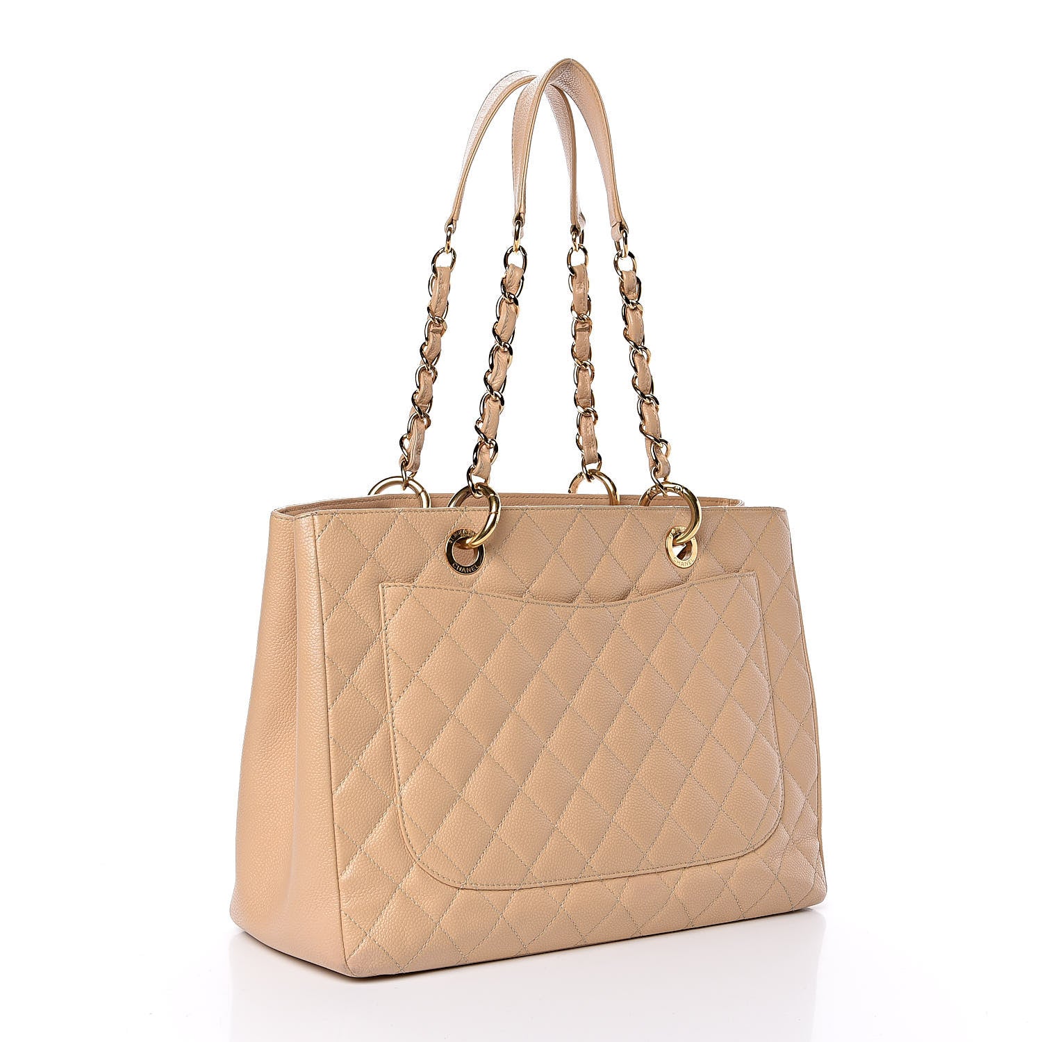 Chanel Caviar Quilted Grand Shopping Tote GST Beige Clair 3 of 12