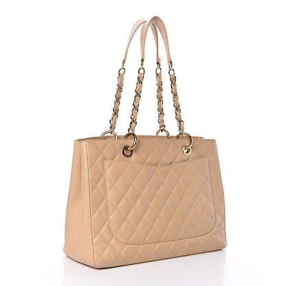 Chanel Caviar Quilted Grand Shopping Tote GST Beige Clair 3 of 12