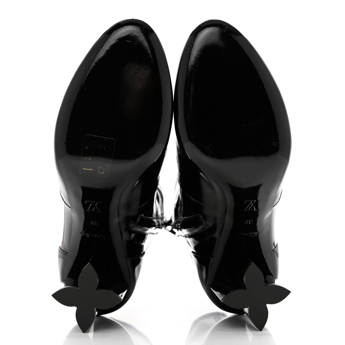 Patent Silhouette Ankle Boots 38 Black