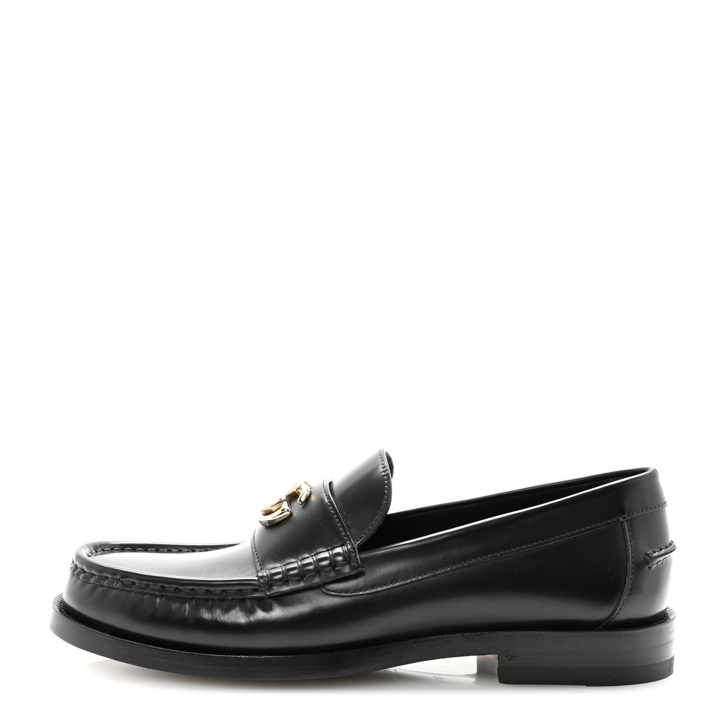 Calfskin Millennial Ribot Womens GG Loafers 38.5 Black