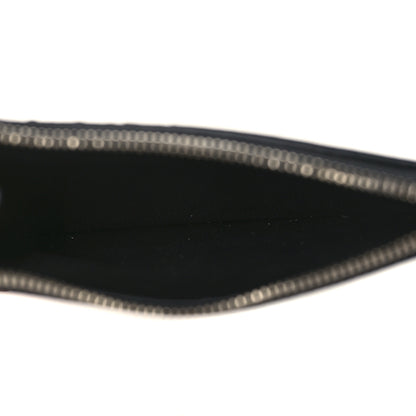 Balenciaga Grained Calfskin Logo Zip Card Holder Black 5 of 6