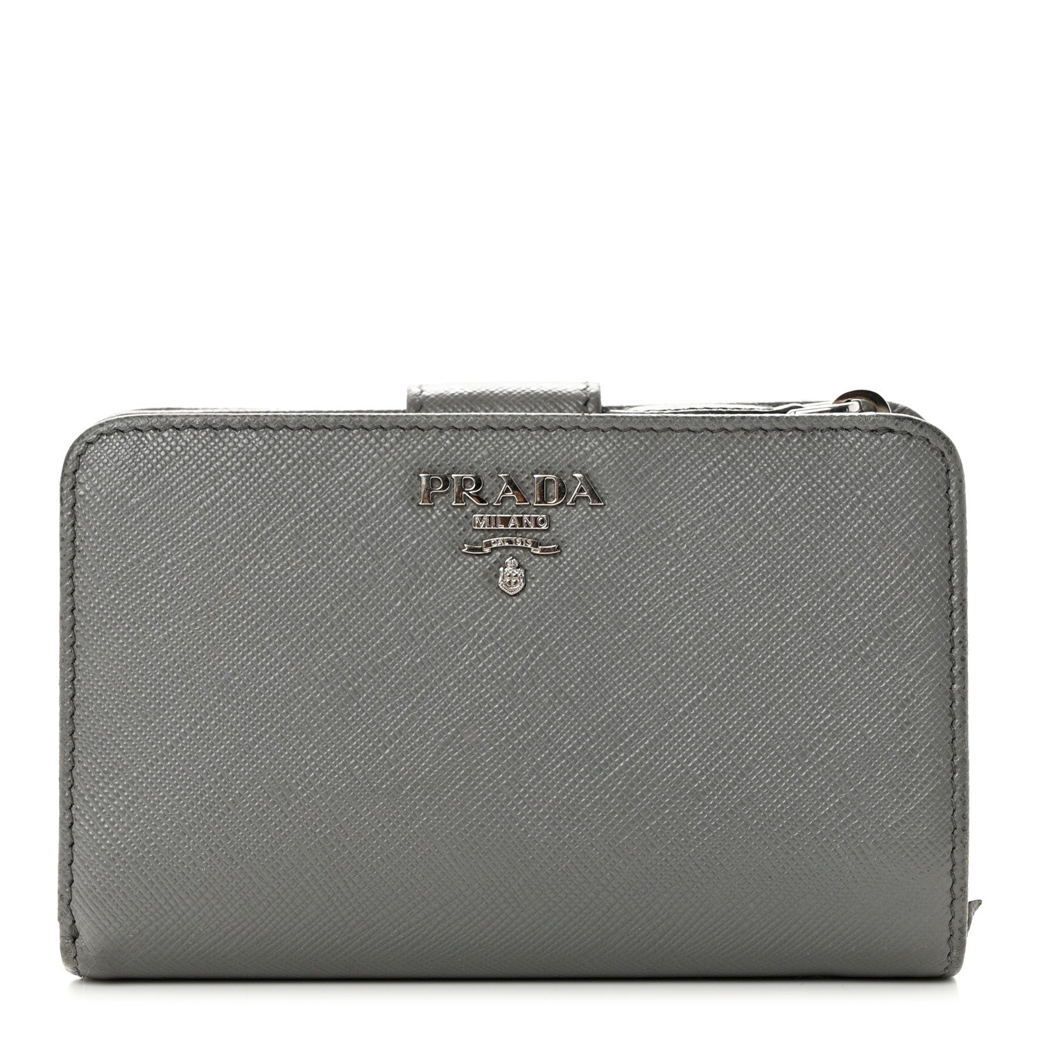 Prada Saffiano Metal Compact Wallet Marmo 1 of 10