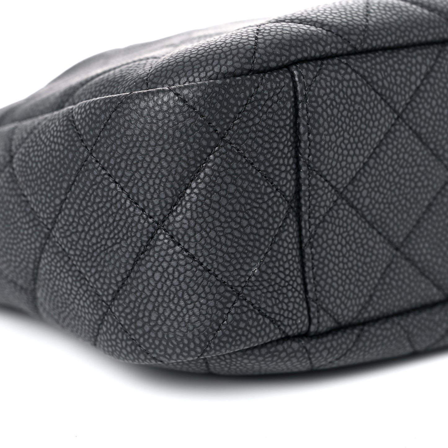 Caviar Quilted Large Coco Tassel Camera Case Black