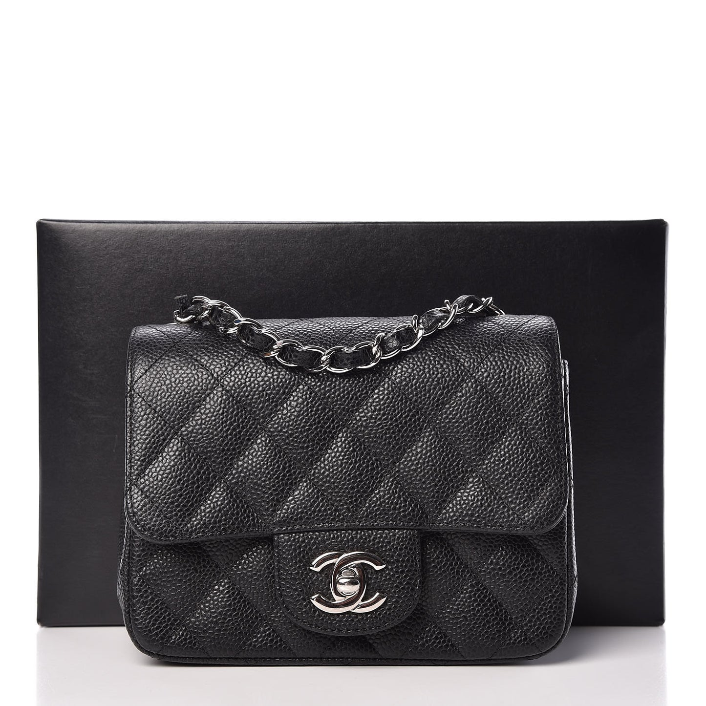 Caviar Quilted Mini Square Flap Black