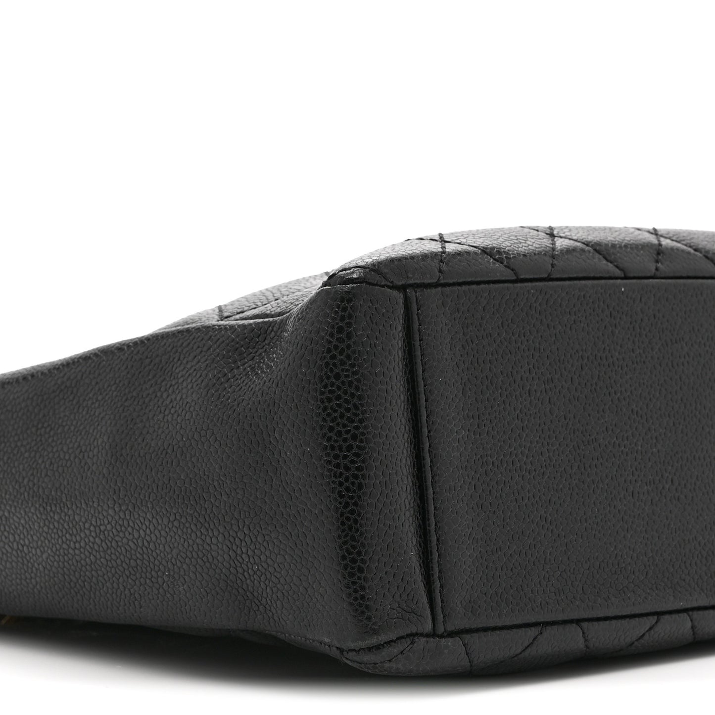 Caviar Quilted Petit Shopping Tote PST Black