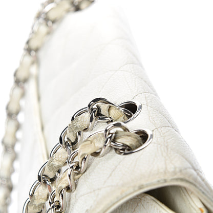 Chanel Caviar Quilted Jumbo Single Flap White 17 of 26