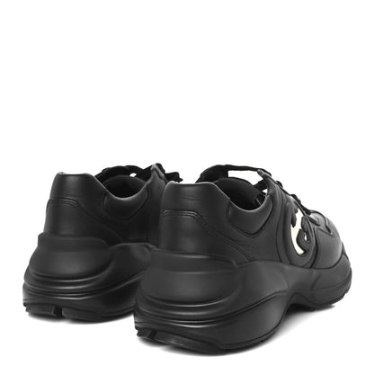 Gucci Dali Soft Calfskin Cut Out Interlocking G Womens Rhyton Sneakers 37.5 Black Ivoire 5 of 10