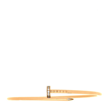 Cartier 18K Yellow Gold Diamond Small Juste Un Clou Bracelet 18 1 of 5