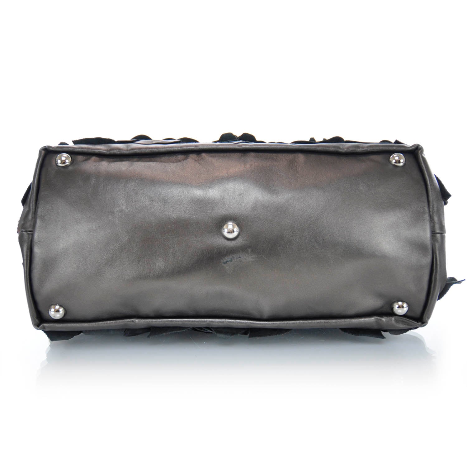 Valentino Garavani Leather Rosette Tote Metallic 5 of 12