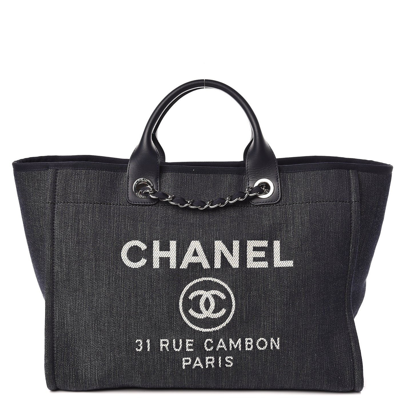 Denim Large Deauville Tote Dark Blue