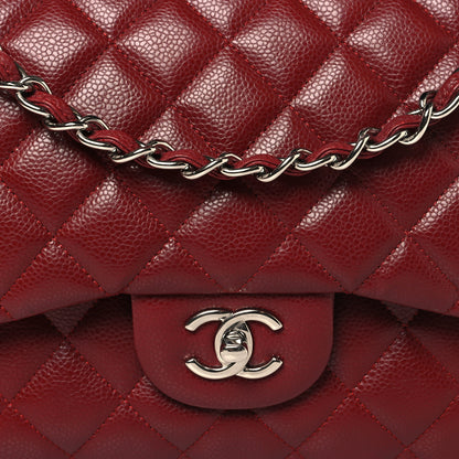 Chanel Caviar Quilted Jumbo Double Flap Dark Red 8 of 11