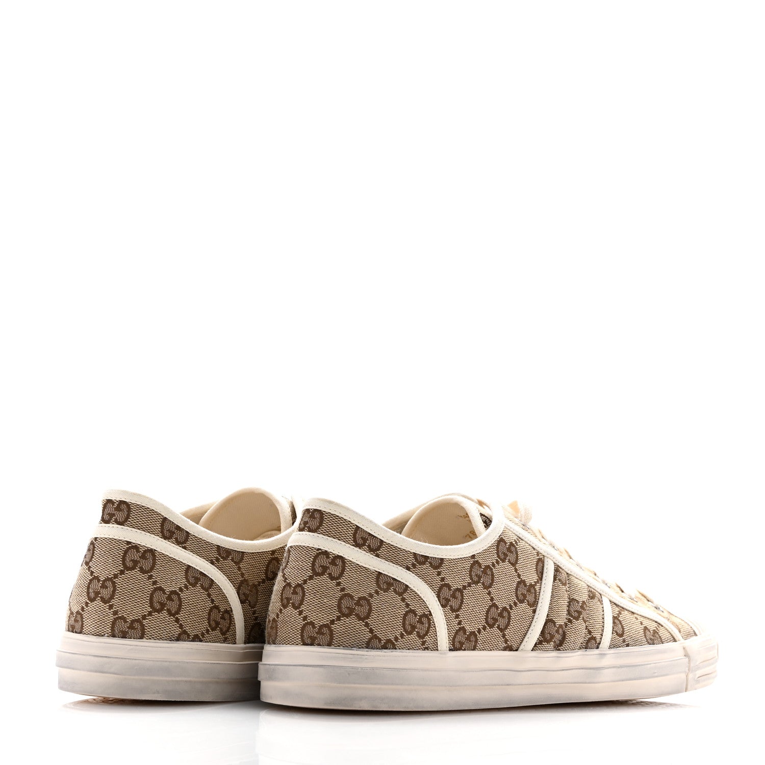 Gucci GG Monogram Mens Julio Low Top Sneakers 10 Beige Ebony Mystic White 5 of 9