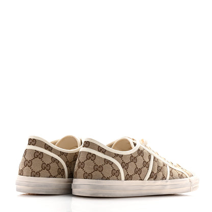 Gucci GG Monogram Mens Julio Low Top Sneakers 10 Beige Ebony Mystic White 5 of 9