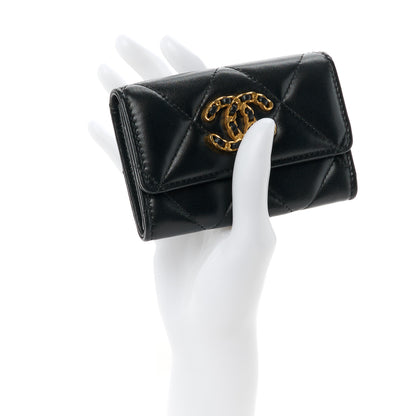 Chanel Lambskin Quilted Chanel 19 Flap Card Holder Black 2 of 11