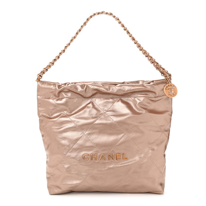 Chanel Metallic Calfskin Quilted Small Chanel 22 Pink 1 of 21