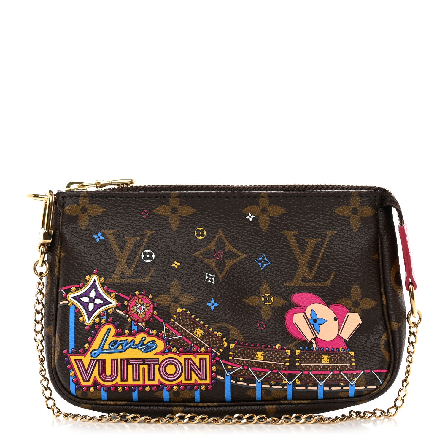 Louis Vuitton Monogram 2020 Christmas Animation Roller Coaster Mini Pochette Accessories Pivoine 1 of 7