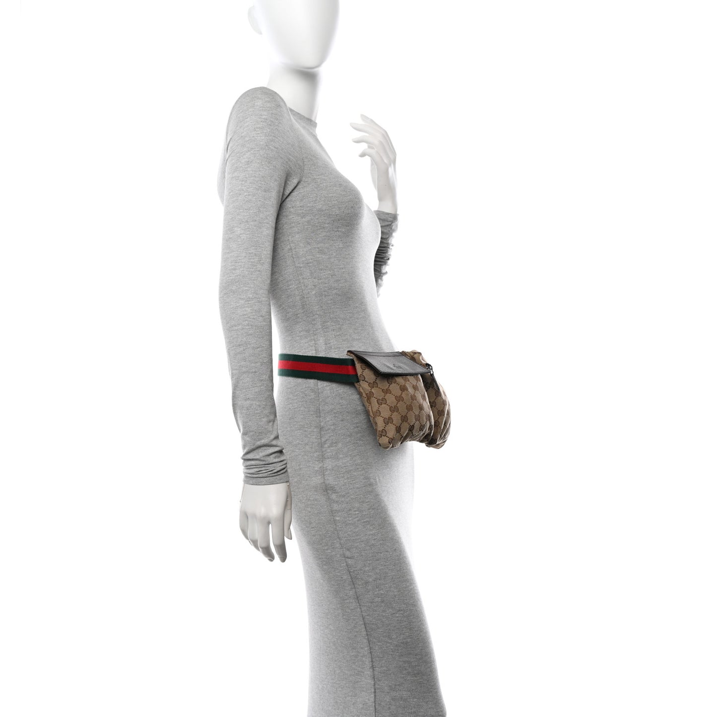 Monogram Web Belt Bag Dark Brown