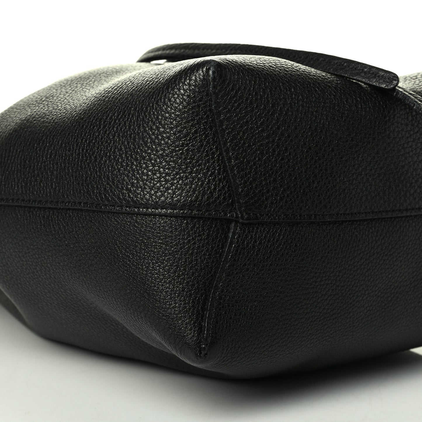 Tumbled Calfskin Mini Bucket Bag Black