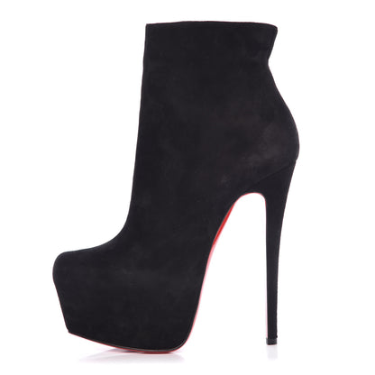 Christian Louboutin Suede Daf Booty 160 Ankle Boots 38 Black 1 of 10