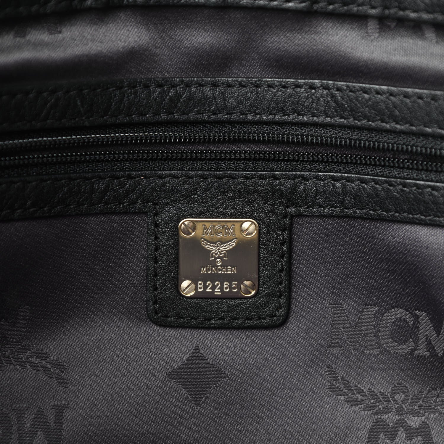 MCM Calfskin Ottomar Monogram Tote Black 11 of 14
