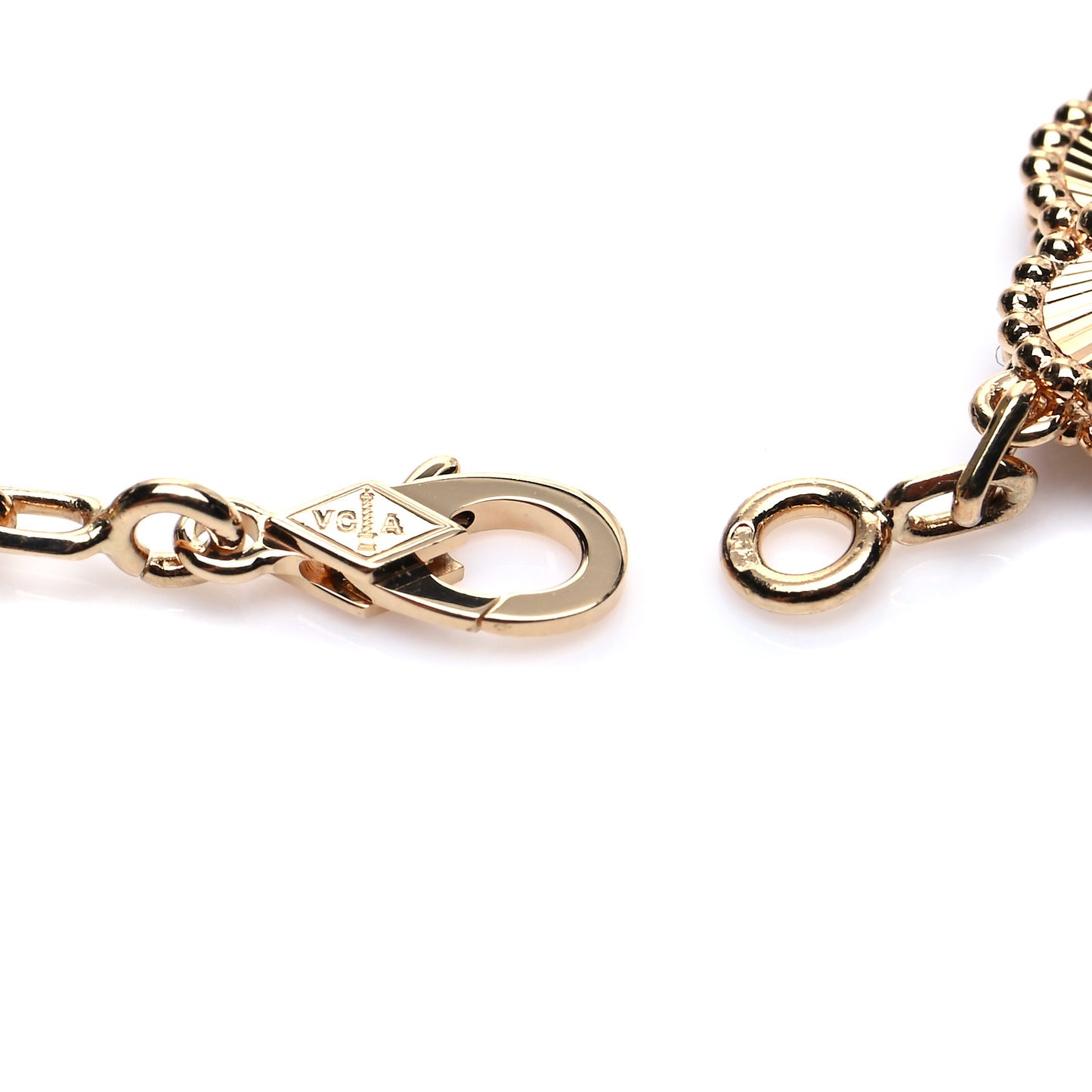 18K Yellow Gold 5 Motifs Guilloche Vintage Alhambra Bracelet