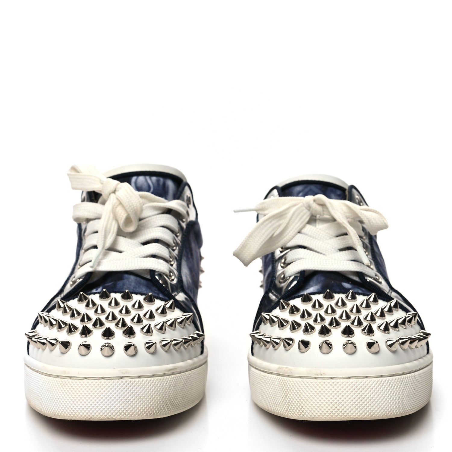 Christian Louboutin Calfskin Cotton Vieira Strass Womens Orlato Flat Sneakers 40 Multicolor 2 of 8