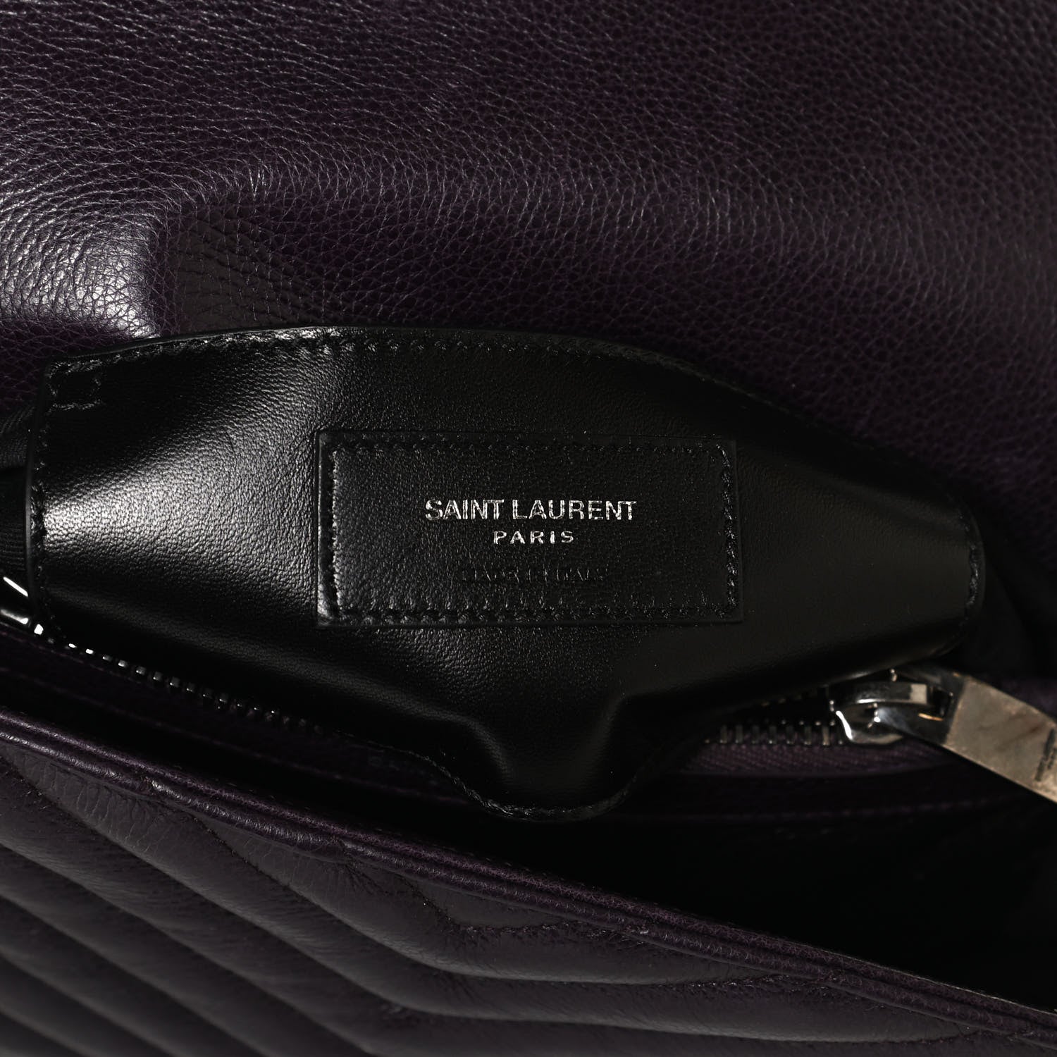 Saint Laurent Sheepskin Matelasse Chevron Monogram Medium College Bag Amaranto 7 of 11