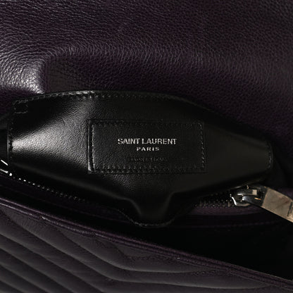 Saint Laurent Sheepskin Matelasse Chevron Monogram Medium College Bag Amaranto 7 of 11