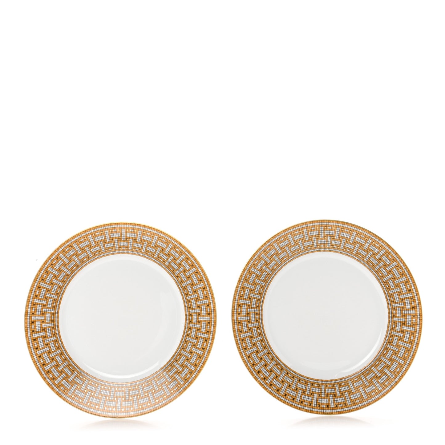 Porcelain Mosaique Au 24 Gold Dinner Plate Set of 2