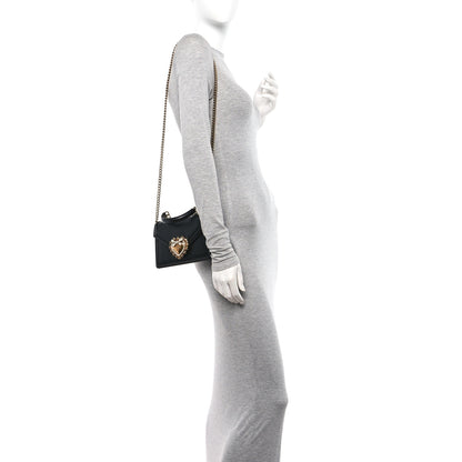 Dolce & Gabbana Smooth Calfskin Small Devotion Envelope Top Handle Bag Black 2 of 10
