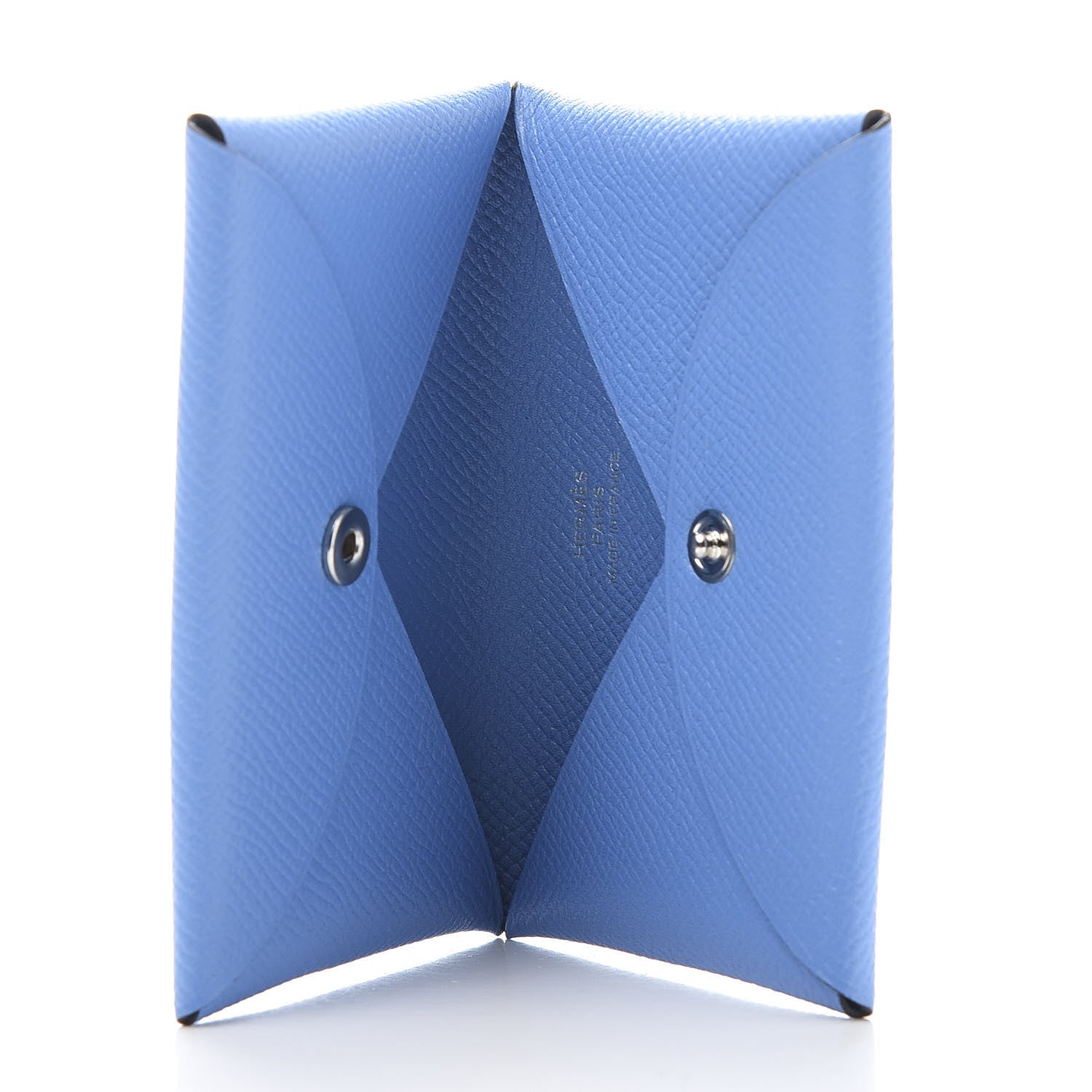 Hermes Epsom Calvi Card Case Bleu Paradis 5 of 7