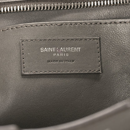 Saint Laurent Smooth Calfskin Crocodile Embossed Baby Monogram Downtown Cabas Earth 6 of 9