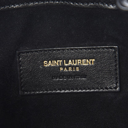 Saint Laurent Calfskin Small Emmanuelle Fringe Hobo Bag Black 8 of 9