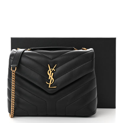 Saint Laurent Calfskin Y Quilted Monogram Small Loulou Chain Satchel Black 11 of 11