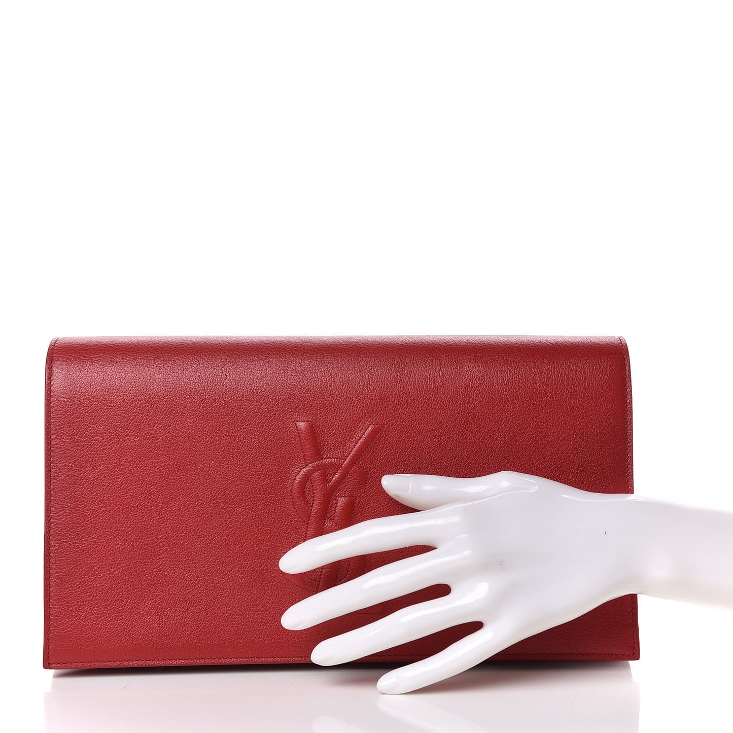 Calfskin Monogram Large Belle De Jour Clutch Red