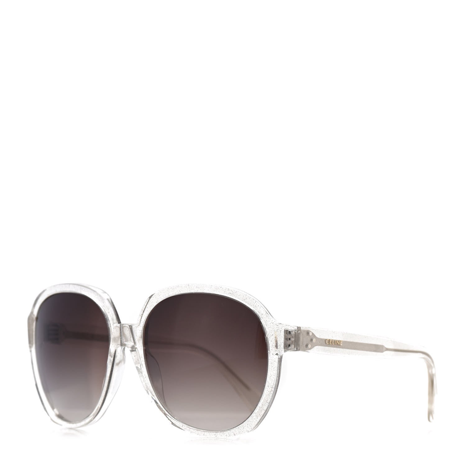 Celine Acetate Glitter Round Sunglasses CL 40147I Clear 1 of 6