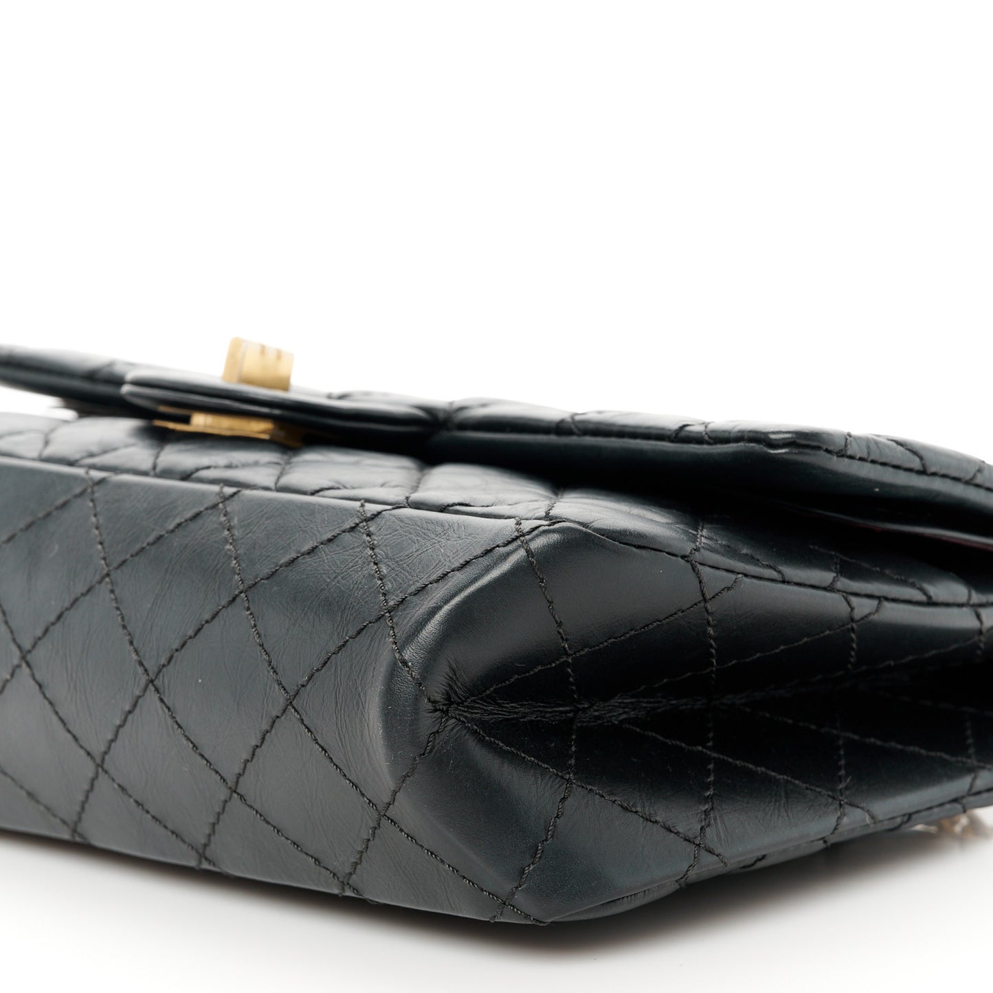 Aged Calfskin Quilted 2.55 Reissue 225 Flap Black