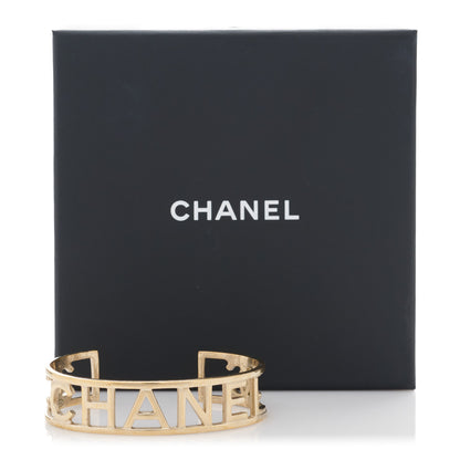 Chanel Metal Logo Cuff Gold 4 of 4