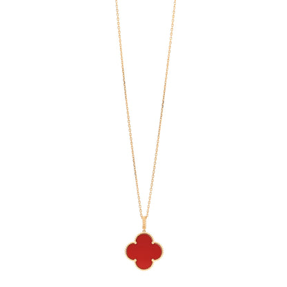 Van Cleef & Arpels 18K Yellow Gold Carnelian Magic Alhambra Long Necklace 1 of 7