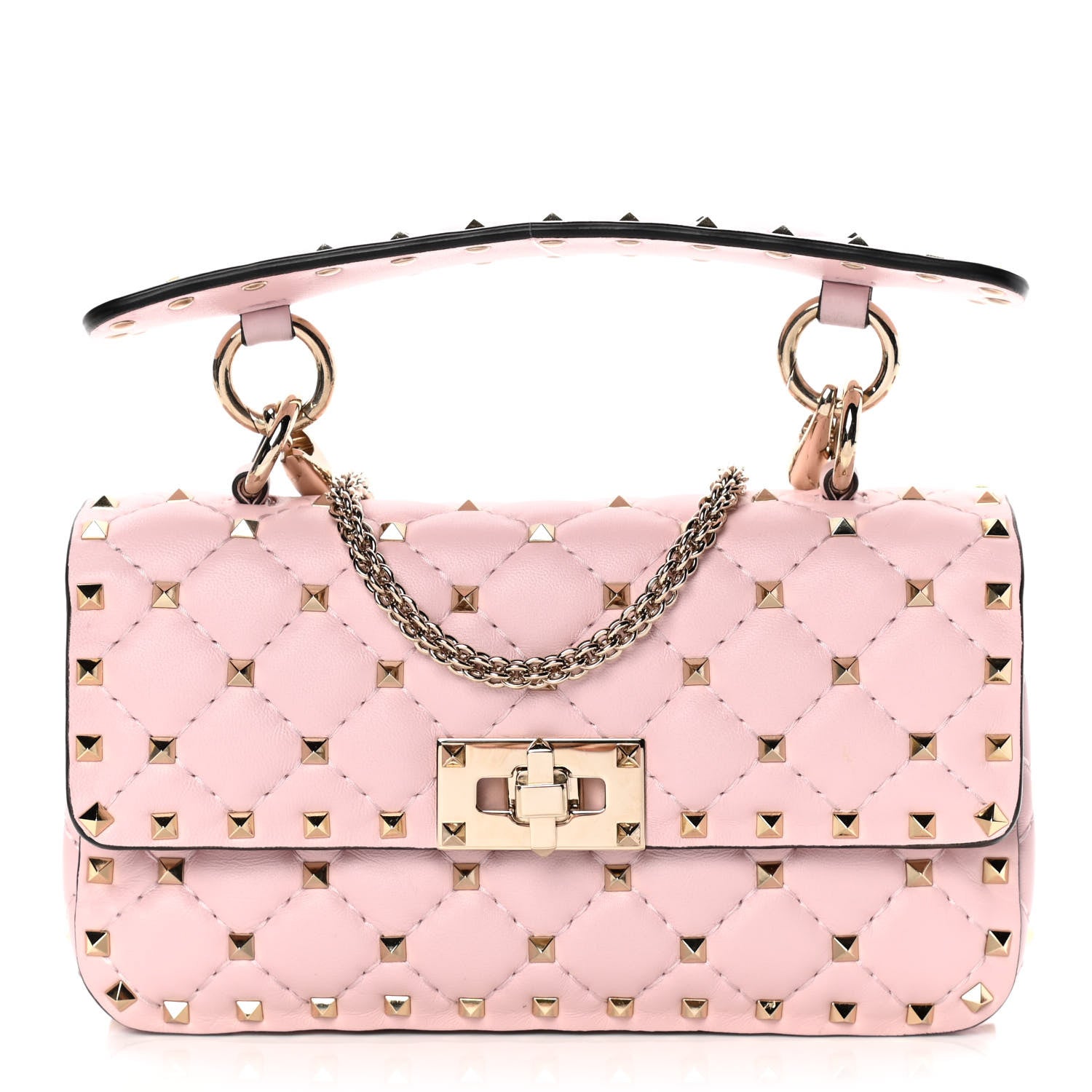 Valentino Garavani Nappa Small Rockstud Spike Shoulder Bag Water Rose 1 of 9
