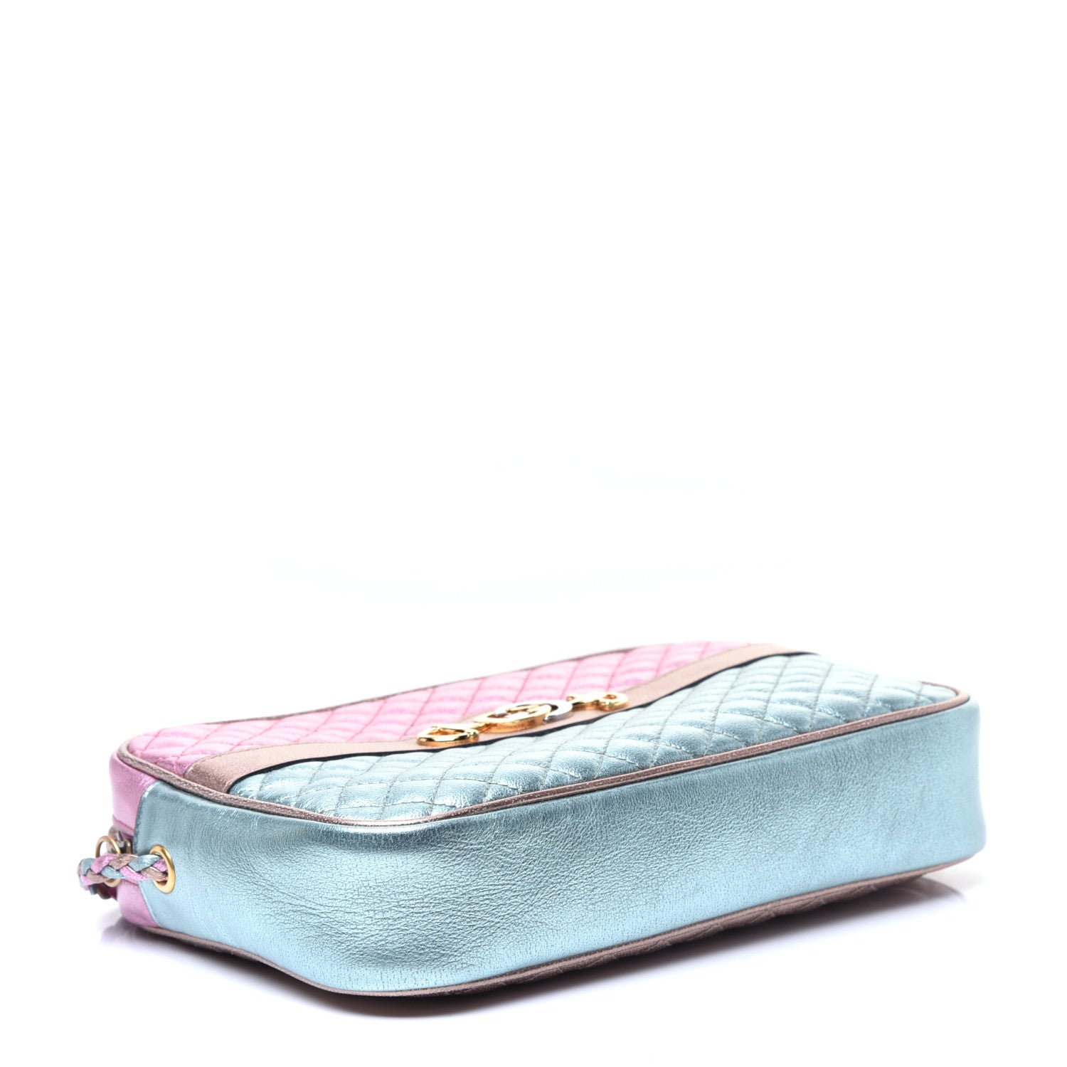 Gucci Laminated Nappa Trapuntata Small Zumi Shoulder Bag Rosa Lago Rame 4 of 9