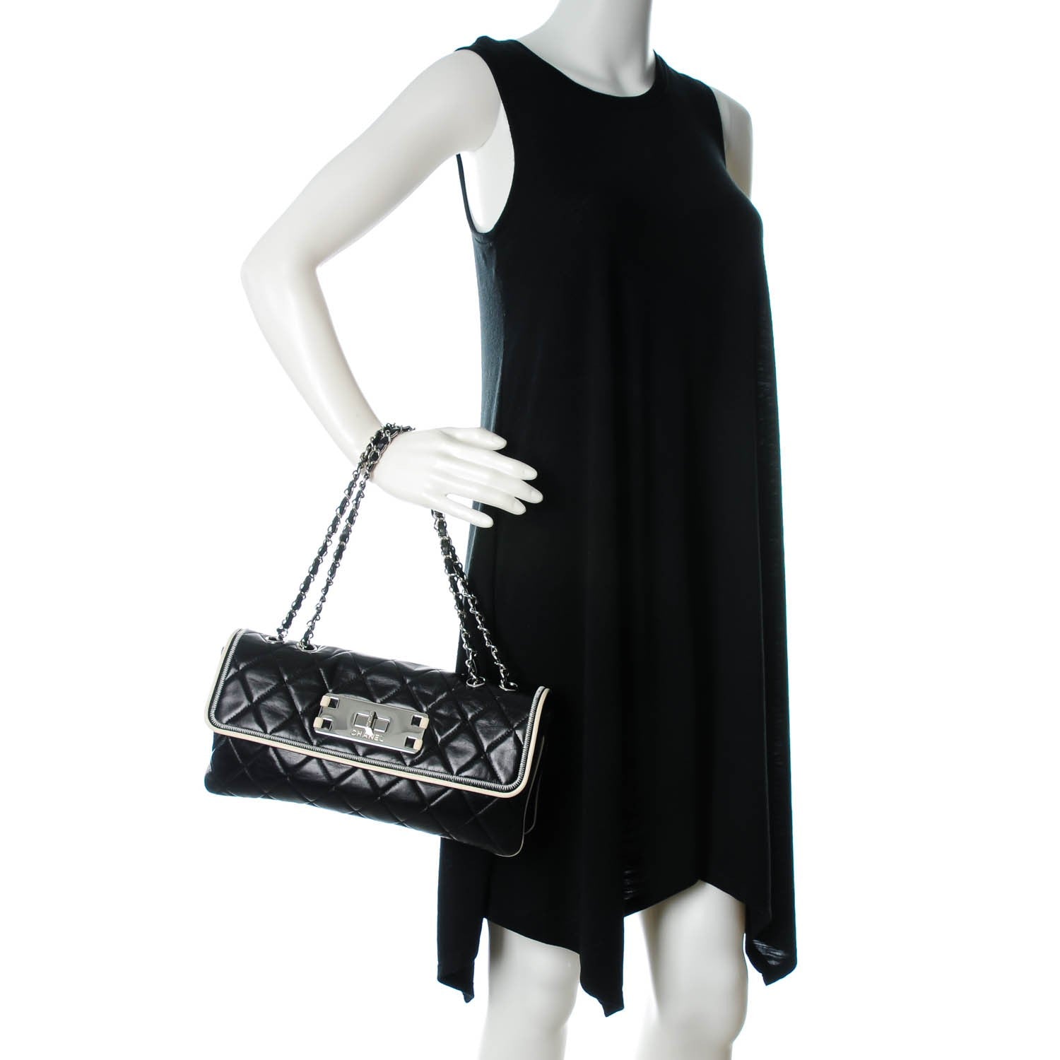 Chanel Lambskin East West Accordion Flap Black 2 of 7