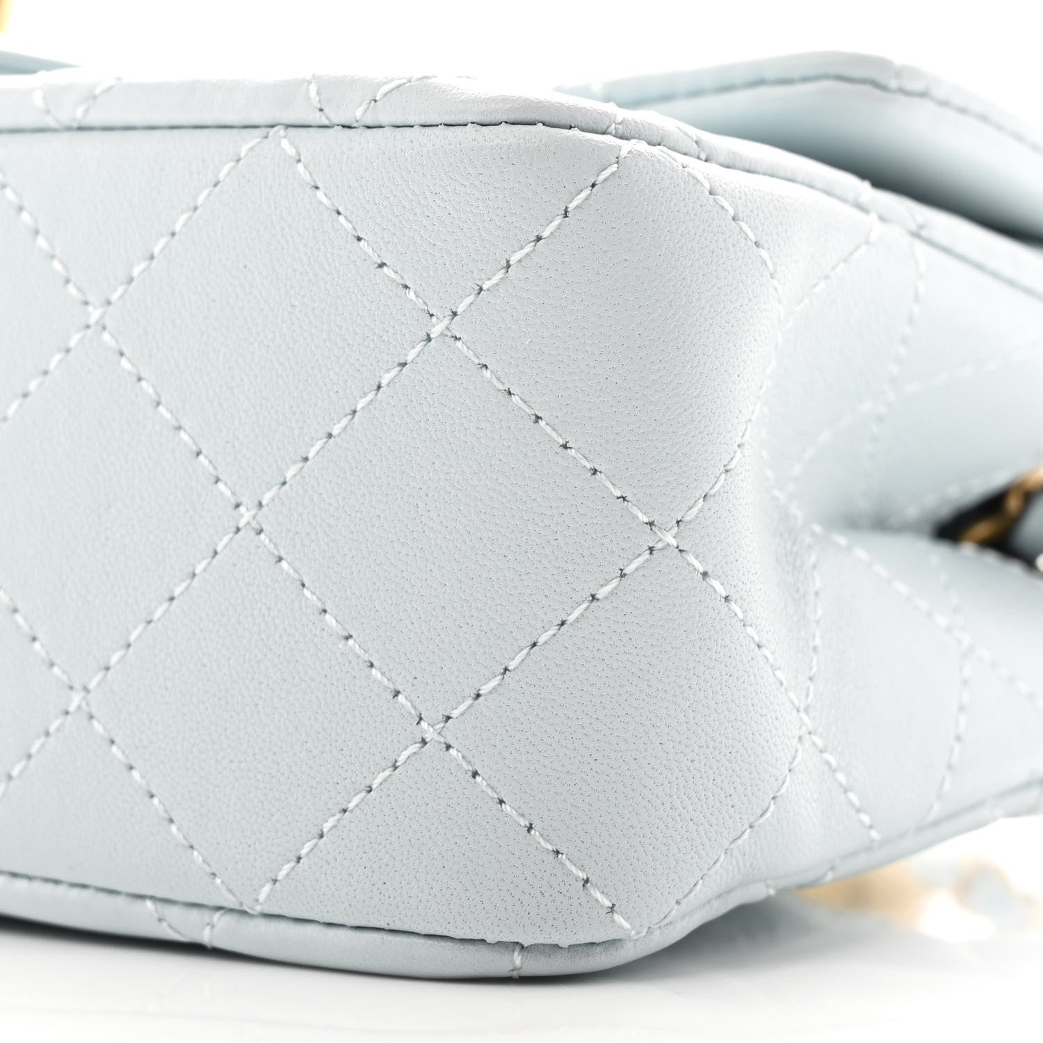 Chanel Lambskin Quilted Mini Rectangular Pearl Crush Flap Light Blue 10 of 11